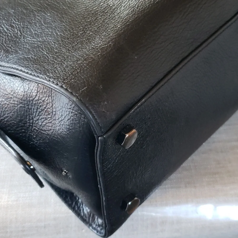 Rebecca Minkkoff Jamie black leather zip closure  satchel bag